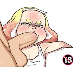 1boy 1girls edit inkling nintendo nuranura-san oral oral_sex pearl_(splatoon) penis saliva splatoon straight tagme tank_top tentacle_hair