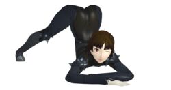 1girls 3d alpha983 ass ass_in_air ass_up big_ass big_butt brown_hair clothing face_down_ass_up female fully_clothed hair_ornament hairband human jack-o_pose looking_at_another looking_at_viewer makoto_niijima pale_skin persona persona_5 phantom_thief_suit red_eyes short_hair smile smiling smiling_at_viewer tight_clothing wink