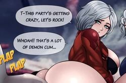 2girls anal anal_penetration anal_sex animated ass big_ass big_breasts big_butt big_penis bounsweetva chloeangelva clenched_teeth comic creampie cum cum_in_ass cum_inside dante demon demon_girl devil_may_cry devil_may_cry_5 dialogue english_text fucked_silly full_nelson full_nelson_anal genderbend genderswap huge_ass huge_cock imjustthatkinky longer_than_30_seconds longer_than_one_minute male/female nowajoestar panties panties_aside rule_63 runny_makeup scar short_hair sound speech_bubble text vergil video white_hair