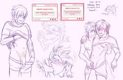 2boys balls big_penis blowjob blush circumcised cuntboy fingering gay jerryriganims licking_penis nipples pubic_hair request sam_(stardew_valley) sebastian_(stardew_valley) sketch sloppy_blowjob stardew_valley strawpage_request tattoo tongue_piercing top_surgery_scars transmasc yaoi