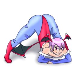 big_ass big_butt clothing cute darkstalkers flat_chest flat_chested jack-o_pose jackochallenge lilith_aensland pink_hair red_eyes self_upload skintight smug smug_face succubus supermilkman tight_clothing tongue_out