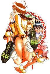 2girls blush escaflowne female hitomi_kanzaki looking_back merle nekoi_mie no_panties van_fanel