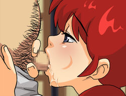 censored clothing fellatio female genderswap_(mtf) human karsarutobi_asumaru male oral pubic_hair ranma-chan ranma_1/2 ranma_saotome red_hair rule_63 saliva straight submissive submissive_female