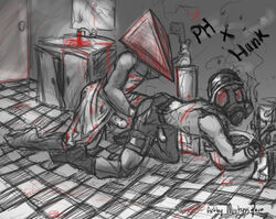 crossover gay hunk_(resident_evil) pyramid_head resident_evil silent_hill silent_hill_2 yaoi