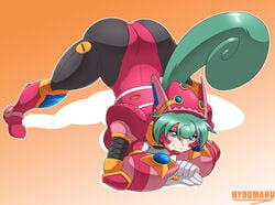 1girls big_breasts female hyoumaru jack-o_pose marino mega_man mega_man_x ponytail solo tagme