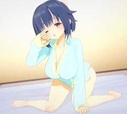 bokutachi_no_remake breasts female kneeling koikatsu looking_at_viewer shino_aki