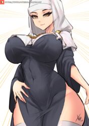 fate/grand_order fate_(series) looking_at_viewer nipples_visible_through_clothing nun sesshouin_kiara tagme xhaart yellow_eyes