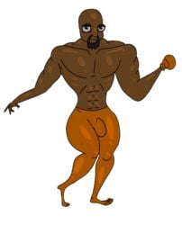 abs bald boxing_glove bulge bulge_through_clothing deformed_feet deformed_hands male_focus matt_(wii_sports) mii muscular_male thick_arms thick_thighs where_is_your_god_now wii_sports you_look_at_this_post_and_tell_me_theres_a_god