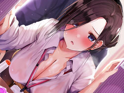 business_suit dress_shirt no_bra open_shirt pantyhose rouka see_through sex skirt_lift tegurayuki wet_clothes