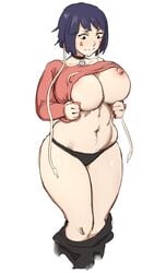 1girls black_panties breasts choker female female_focus female_only kyoka_jiro large_breasts my_hero_academia panties pants_down short_hair thick_thighs voluptuous wide_hips zoryc