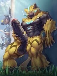 abs balls bara biceps blush bodybuilder cum cum_on_body cum_on_lower_body cum_on_muscles cum_on_penis cum_on_self cum_on_upper_body cumming cumshot furry furry_only hyper hyper_balls hyper_genitalia hyper_muscles hyper_penis hyper_testicles leaning_against_wall leaning_back lucario male male_focus male_only masturbation muscles muscular muscular_anthro muscular_arms muscular_ass muscular_back muscular_legs muscular_male muscular_thighs nipples pecs penis pokemon pokemon_(species) shocked shocked_expression stroking_cock stroking_penis testicles veins veiny_penis yaoi yukihoshiak zeraora ユキホシ