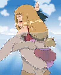 1boy 1boy1girl 1girls ambiguous_penetration amourshipping animated ass bathing_suit bikini bikini_aside clothed_sex edit happy_sex human in_water jitan moaning nintendo partially_submerged penis pokemon pokemon_xy satoshi_(pokemon) serena_(pokemon) sex shorter_than_30_seconds sound standing_sex stealth_sex suspended_congress swimwear tagme video water