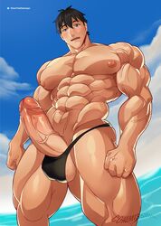 1boy abs bara beach biceps big_muscles big_penis blush bodybuilder cum cum_on_screen cum_shot cumming cumshot erection huge_cock huge_muscles khanthedestroyer male male_focus male_only muscle muscles muscular muscular_arms muscular_back muscular_legs muscular_male muscular_thighs nipples ocean orgasm pecs swimsuit veins veiny_muscles veiny_penis