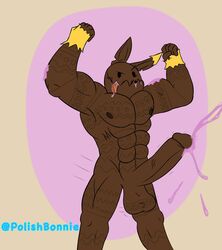 abs anthro bun_bun_(fortnite) chocolate chocolate_bunny cum cumshot erection fortnite fortnite:_battle_royale gay lagomorph male male_only muscles muscular muscular_male nipples nude pecs penis polishbonnie rabbit solo video_games