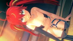 asdfasdf belly female female_focus female_only green_eyes koikatsu kyuukyoku_shinka_shita_full_dive_rpg_ga_genjitsu_yori_mo_kusoge_dattara looking_at_viewer mizarisa red_hair shorts