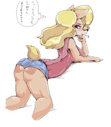 anthro ass ass crash_(series) female nousen short_shorts solo spank_marks spanked tawna_bandicoot