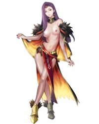 1girls alternate_costume bare_arms bare_legs biggitybiggitybig brown_eyes cape edit fire_emblem fire_emblem_echoes:_shadows_of_valentia fire_emblem_heroes high_heels large_breasts long_hair looking_at_viewer nail_polish nintendo nipples nude_filter p-nekor pelvic_curtain purple_hair purple_nails smile solo sonya_(fire_emblem) sonya_(resplendent)_(fire_emblem) topless transparent_background