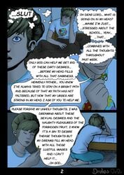 barefoot clothing comic comic_page cross drules_(artist) kate_marsh life_is_strange night pajamas praying sweat sweaty text text_bubble