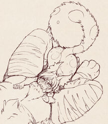 2020 absurd_res anthro antiroo black_and_white blush claws deep_throat digital_drawing_(artwork) digital_media_(artwork) duo felid fellatio female female_penetrated first_person_view fur hair hi_res male male/female male_penetrating male_penetrating_female mammal monochrome nude oral oral_penetration pantherine paws penetration penile pov_blowjob rodent sciurid sex siber squiroo tiger tree_squirrel