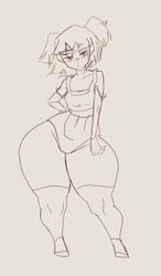 1girls ass_expansion black_and_white bottom_heavy clothed doki_doki_literature_club huge_ass huge_thighs monochrome natsuki_(doki_doki_literature_club) sequence short_hair sketch small_breasts thick_thighs wide_hips winterwarning