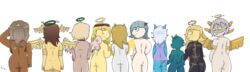 10girls angel_wings ass back_view blonde_hair blue_eyes blue_hair blue_skin breast breasts brown_hair brown_skin female glow glowing_eyes golem gray_hair grey_hair halo horns lineup mask multiple_girls oc ocs original_character pink_hair robot robot_girl white_eyes white_hair white_skin wings yellow_eyes yellow_skin