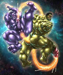 abs anal anal_sex balls biceps black_hair blush bodybuilder boner cum cum_shot cumming cumshot erection feet foot_fetish gay hitenmaru hulk hulk_(series) hyper hyper_balls hyper_genitalia hyper_muscles hyper_penis hyper_testicles legs_apart legs_open legs_spread legs_up male male_focus male_only marvel marvel_comics muscles muscular muscular_arms muscular_ass muscular_back muscular_legs muscular_male muscular_thighs nipples nude outer_space pecs penis sweat sweating testicles thanos veins veiny_penis yaoi