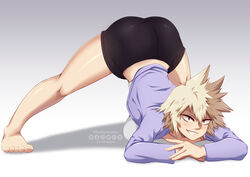 1girls absurd_res artist_name ass big_ass blonde_hair blush breasts feet female jack-o_pose legs looking_at_viewer mature_female meme milf mitsuki_bakugou my_hero_academia parody red_eyes ren_ayume renayumearts short_hair skirt smile solo spiked_hair stretch thighs top-down_bottom-up