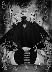 1boy 1girls :>= animal_ears big_breasts big_penis black_and_white blush breasts censored dark-skinned_male dark_skin detailed_background dress drooling eyelashes fate/grand_order fate_(series) fellatio female heart humanoid indoor inside interspecies koyanskaya_(fate) kurotama long_hair male male_pov marking oral oral_sex penis room saliva shiny shiny_skin sketch sound_effects squatting sweat text veil vein veins veiny veiny_penis very_long_hair