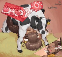 1girls ahe_gao animal animal_penis bovine breasts brown_hair cow_girl cross_section cum cum_in_pussy cum_in_uterus cum_inside dark-skinned_female dark_skin female female_penetrated impregnation long_hair luna_0_pond male male_penetrating male_penetrating_female missionary_position open_mouth ovum penetration penis sex sperm_cell tears tora_(seriouspan) uterus vaginal vaginal_penetration vaginal_sex x-ray zoophilia