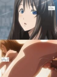 1boy 1girls 2d 2d_(artwork) animated ass before_and_after black_hair blue_eyes boobs breasts censored doggy_style female female_focus from_behind gif kagurazaka_yui kyonyuu_hitozuma_onna_kyoushi_saimin large_breasts long_hair male no_clothes nude nude_female nude_male penis pussy pussy_juice_drip sex straight sunset sweat teacher teacher_and_student tits vaginal_penetration