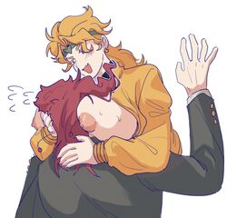 1boy 1girls age_difference benmu_233 breasts dio_brando female_on_male genderswap head_between_breasts jojo's_bizarre_adventure male_on_female nipples noriaki_kakyoin rule_63 stardust_crusaders