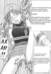 bondage censored comic crimson_comics doujin doujinshi english_text fire_emblem fire_emblem:_the_blazing_blade hard_translated monochrome page_54 penetration pussy rape rebecca_(fire_emblem) rope_bondage sex vaginal_penetration