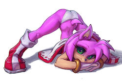 3:2 amy_rose anthro ass_up black_nose clothing dress eulipotyphlan female footwear fur gloves green_eyes hair handwear hedgehog jack-o'_crouch_pose jack-o_pose mammal panties pink_body pink_fur pink_hair sega shoes solo sonic_(series) thefuckingdevil