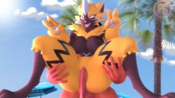 16:9 3d ahe_gao anthro beach bodily_fluids breasts digital_media_(artwork) double_v duo female fur genitals hi_res human interspecies legendary_pokémon looking_pleasured male male/female mammal nintendo nipples outside palm_tree penetration penile penile_penetration penis penis_in_pussy pervertguy341 plant pokémon_(species) pokemon pokephilia pussy saliva seaside sex source_filmmaker tongue tongue_out tree v vaginal vaginal_penetration video_games widescreen yellow_body yellow_fur zeraora