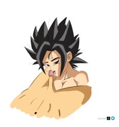 1boy black_eyes black_hair blowjob caulifla dragon_ball dragon_ball_super fellatio female licking_penis naked_female nude_female oral reciodb saiyan