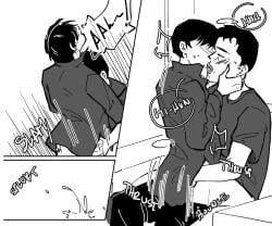 black_hair bounce bouncing_on_penis cum hands_on_ass hwang_in-ho making_out manga_style on_lap riding riding_penis screaming screaming_in_pleasure seong_gi-hun squid_game thrusting thrusting_into_ass thrusting_up tounge