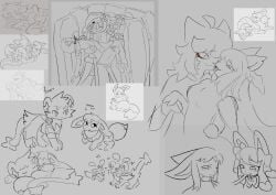 2024 ambiguous_gender anthro bloowolfy domestic_cat eevee eeveelution espeon felid feline felis female feral feral_on_feral feral_penetrated feral_penetrating feral_penetrating_feral generation_1_pokemon generation_2_pokemon generation_4_pokemon glaceon greyscale group hi_res human human_on_anthro interspecies male mammal monochrome nintendo penetration pokemon pokemon_(species) sex shinx sketch_page smile