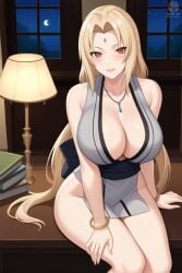 1girls ai_generated big_breasts female naruto naruto_(series) office queen_of_sex_ai sexy solo tsunade