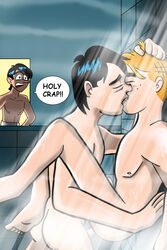 3boys against_wall anal_penetration anal_sex archie_andrews archie_comics black_hair caught caught_in_the_act closed_eyes erection freckles gay gay_anal gay_kissing gay_sex ginger_hair hand_on_head human human_only jughead_jones kissing legs_held_open male_only naked_towel nude reggie_mantle schoolboy sex ship shower shower_sex standing_sex steam suspended_congress tagme text tongue_kiss walk-in wide_eyed yaoi