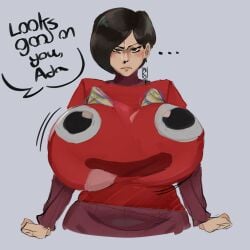 1girls ada_wong behemaid black_hair huge-ass huge_breasts looking_at_viewer resident_evil_4 yeehawt0wn