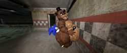 2boys 3d 3d_model 3d_render ahe_gao ahegao_face big_belly big_butt big_moobs crossed_eyes cum cumflated_belly cumflation cumming cumming_together five_nights_at_freddy's freddy_(fnaf) freddy_fazbear gay male male_only man_tits plump_ass render sonic_(series) sonic_the_hedgehog sonic_the_hedgehog_(series) yaoi