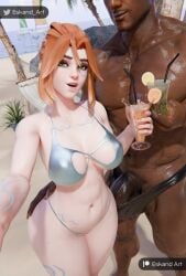 1boy 1boy1girl 1girls 3d activision ass beach big_ass big_breasts blizzard_entertainment breasts curvaceous curvy curvy_figure dark-skinned_male dark_skin eskandart female freja_(overwatch) freja_skov hips hourglass_figure interracial light-skinned_female light_skin male male/female mature mature_female mature_male muscular muscular_male overwatch overwatch_2 selfie slim_waist straight thick thick_hips thick_legs thick_thighs thighs voluptuous waist wide_hips