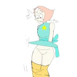 1girls clothing humiliation pearl_(steven_universe) pussy steven_universe suprised vagina