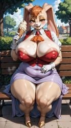 1girls ai_generated anthro belly belly_button big_areola big_ass big_belly big_breasts big_hips big_thighs blush bunny bunny_ears bunny_girl chubby chubby_female curvaceous curvaceous_figure curvy curvy_body curvy_female curvy_figure curvy_milf curvy_thighs dark_areola day daytime erect_nipples eyebrows eyelashes female front_view fully_clothed furry gloves happy heels hi_res highres holding huge_areolae huge_ass huge_breasts huge_hips huge_thighs ice_cream large_areolae large_breasts looking_at_viewer mature_female milf mommy mother older_female orange_eyes orange_hair outdoors outside park plump plump_breasts plump_thighs rabbit rabbit_ears rabbit_girl sagging_breasts sega short_hair sitting sitting_on_bench smile solo solo_female sonic_(series) sonic_the_hedgehog_(series) synthneon thick_legs thick_thighs tight_clothing vanilla_the_rabbit visible_areolae visible_nipples voluptuous voluptuous_female voluptuous_milf wide_hips