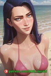 1girls ahq_hentai ai_generated arcane arcane_caitlyn bikini blue_hair blush breasts caitlyn_kiramman league_of_legends medium_breasts patreon perfect_body pink_bikini smile stable_diffusion standing wet