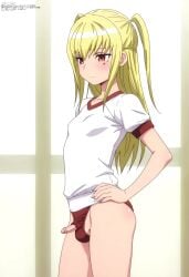 1femboy ai_generated ass crossdressing cute femboy feminine_body feminine_male gay maria_holic red_eyes shidou_mariya sissy small_breasts small_penis trap yaoi yellow_hair