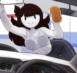 ai_generated breast_squish breasts brown_hair car car_wash crop_top curly_hair curves eyes female fit_female frown gym gym_uniform jaiden jaiden_animations jaiden_dittfach looking_at_viewer mature_female muscular muscular_female nipples nipples_visible_through_clothing pressed_on_glass smiling smiling_at_viewer sponge sports_bra sportswear squished_breasts tight_clothing tomboy training washing_car white_clothing youtuber