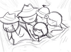 2010 2girls 3boys ace_dick bisexual bowler_hat cuddling hysterical_dame ms_paint_adventures nervous_broad pickle_inspector polyamory problem_sleuth problem_sleuth_(character) shrimpboat