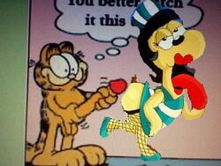 2boys big_penis canine duo edit english_text erection feline garfield_(series) garfield_the_cat imminent_sex male male_only odie open_mouth penis text tongue tongue_out