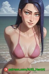 1girls ahq_hentai ai_generated arcane arcane_caitlyn bikini blue_hair blush breasts caitlyn_kiramman league_of_legends medium_breasts patreon perfect_body pink_bikini smile stable_diffusion standing wet